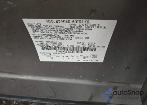 2014 Ford Flex Se from USA, damaged, VIN 2FMGK5B83EBD18334
